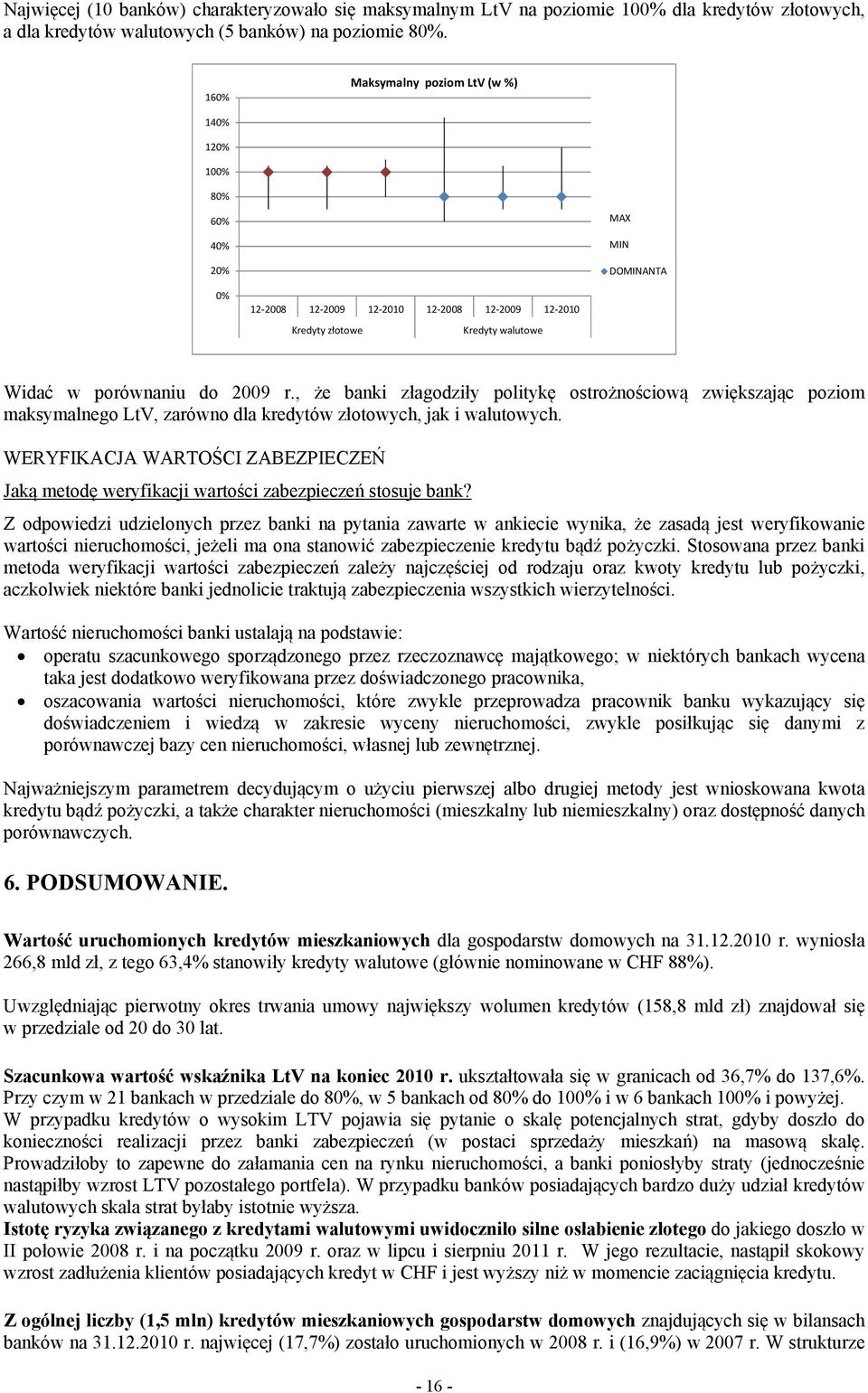 , że banki złagodziły politykę ostrożnościową zwiększając poziom maksymalnego LtV, zarówno dla kredytów złotowych, jak i walutowych.