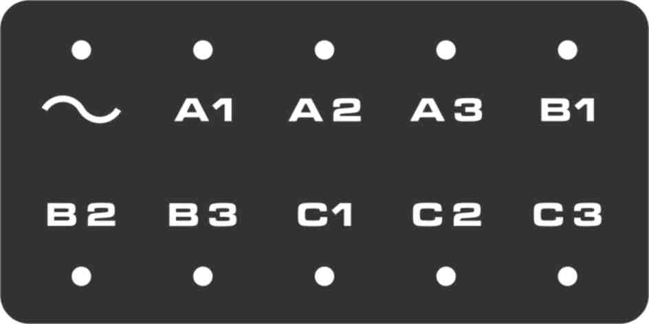 Diody LED AOVP, BOVP, COVP czerwone (na PCB zasilacza) sygnalizują stan zabezpieczenia nadnapięciowego danej grupy wyjść: A, B, C.