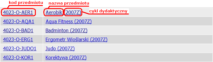 KROK 3: ZAPOZNANIE SIĘ Z OFERTĄ ZAJĘCIOWĄ Grupy rejestracyjne Aby zapoznać się z ofertą zajęciową wystarczy kliknąć na jedną z grup rejestracyjnych (np. ).