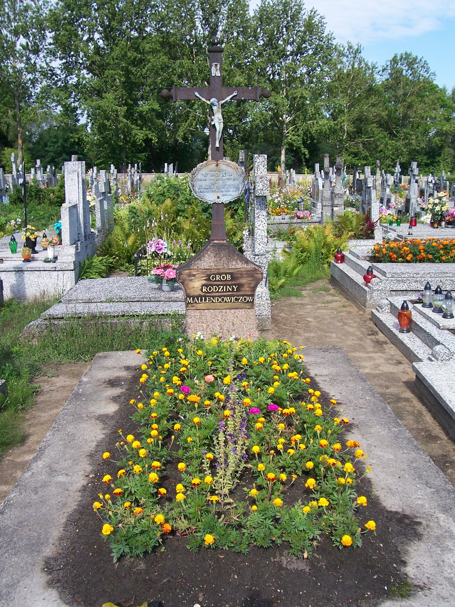 Zabytkowy nagrobek (grób rodziny Mallendowiczów) na lokalnym cmentarzu III. Odnowa miejscowości. 1. Przesłanki opracowania planu odnowy miejscowości.