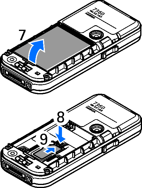 W³ó bateriê (4). Sprawd¼, czy z³±cza baterii skierowane s± w odpowiedni± stronê. Zawsze u ywaj oryginalnych baterii Nokia. Patrz Sprawdzanie oryginalno ci baterii firmy Nokia na stronie 127.