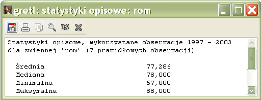 1.2 Korzystając z opcji Plik Zapisz dane jako zapisz wszystkie wprowadzone dane w formacie standardowym gretl a pod nazwą kandydaci.