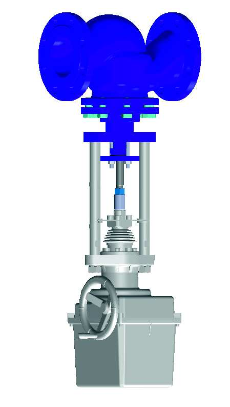ZAWÓR ZAPOROWY Z NAPĘDEM TYPU REGADA STOP VALVE WITH REGADA ATUATOR materiał kadłuba body material A żeliwo szare grey cast iron ciśnienie nominalne nominal pressure bar średnica nominalna nominal