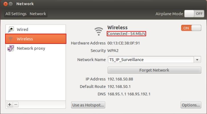 12. Kliknij Wireless a potem kliknij tę ikonę aby rozwinąć menu oznaczone Network Name. Wybierz sieć, z którą chcesz się połączyć i wprowadź odpowiednie informacje na temat zabezpieczeń.