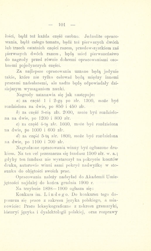 - 101 łości, bądź też każda część osobno.