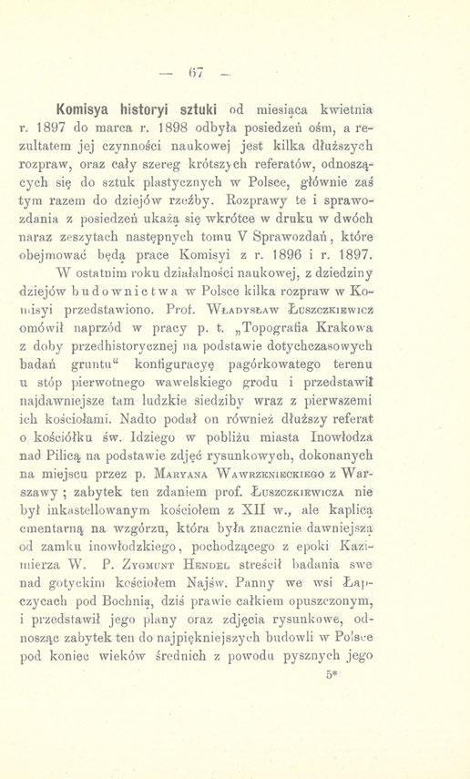 - 07 Komisya historyi sztuki od miesiąca kwietnia r. 1897 do marca r.