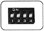 DIP SWITCH Inside the battery chamber, there are 4 dip numbers and each number has 2 positions (UP and DOWN).