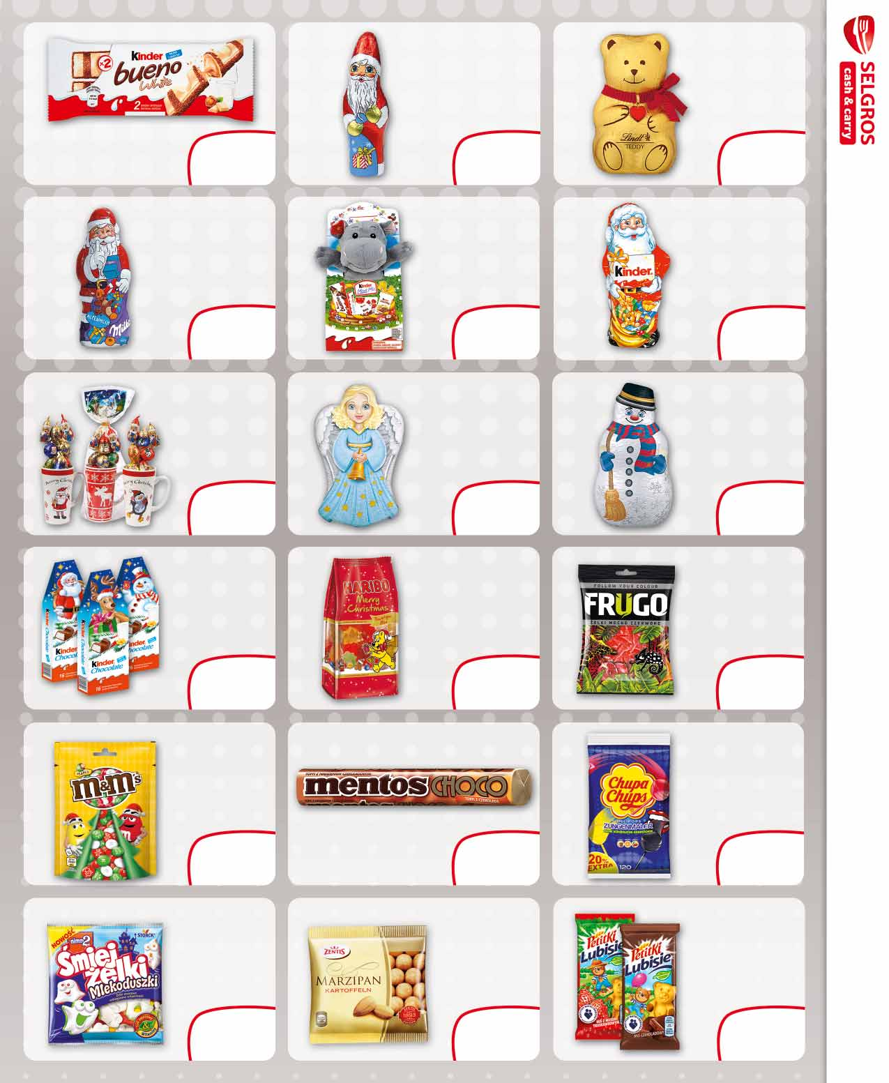 KINDER BUENO WHITE 39 G, KINDER BUENO 43 G pakowane po 30 szt. 23424120, 42593210 1 65 z VAT 2.03 1 MIKOŁAJ FIGURKA 60 G sprzedaż po 53663704 45 z VAT 1.