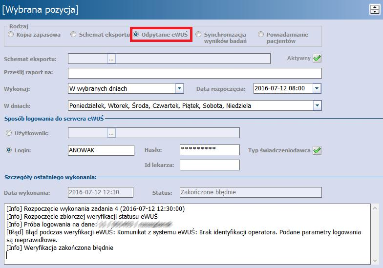 3.1.3 Odpytanie ewuś Funkcjonalność Harm onogram u zadań umożliwia automatyczne odpytanie ewuś pacjentów, którzy zostali dodani do zbiorczej weryfikacji.