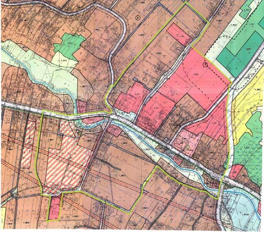 Mapa 1.1. Obszar do rewitalizacji miejscowość Skrzyszów.