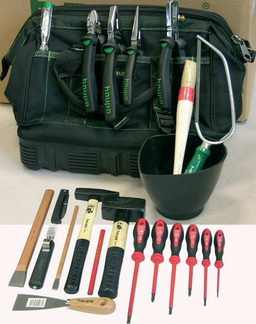 HAUPA Tool belt VDE 8 kieszeni do segregowania narzędzi, materiał: specjalnie umacniany poliester 600D. Tool belt 22 01 05.