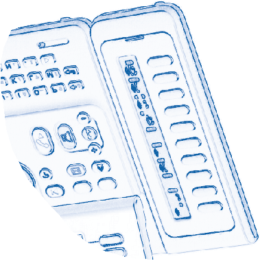 Telephone S³uchawka Twój telefon Regulacja nachylenia ekranu Dioda Je eli miga zielonym œwiat³em: po³¹czenie przychodz¹ce. Je eli miga czerwonym œwiat³em: alarm.