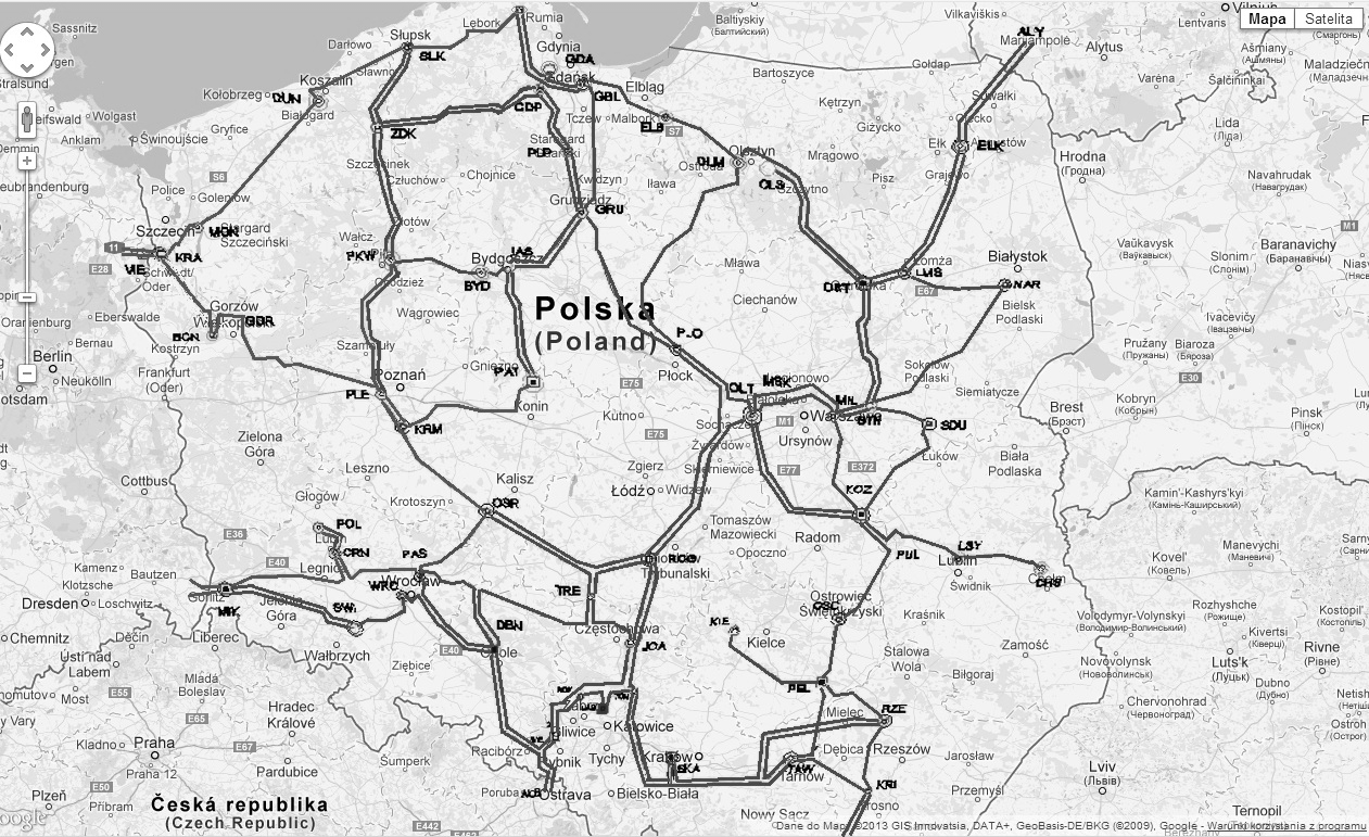 Zastosowanie map cyfrowych w analizie awaryjności linii przesyłowych 63 informacji związanych z eksploatacją sieci przesyłowej (bieżące obciążenie, dopuszczalna obciążalność, temperatura przewodów),