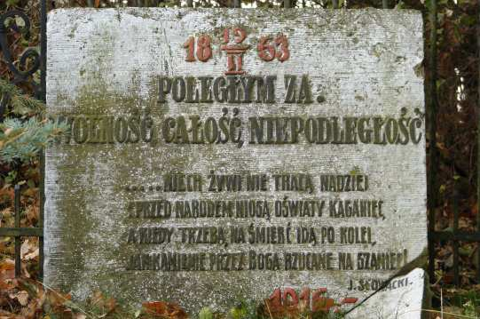 KLIMEK przy mogile Powstańców na terenie Obszaru Ochrony Ścisłej Zaborów w KPN Sosna Powstańców w Górkach Autorzy przy pomniku i grobach Powstańców Styczniowych na cmentarzu w Krośnie Płyta na mogile