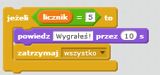 tworzymy gry w Scratchu uczniowie tworzą proste gry, stosując instrukcje: warunkową