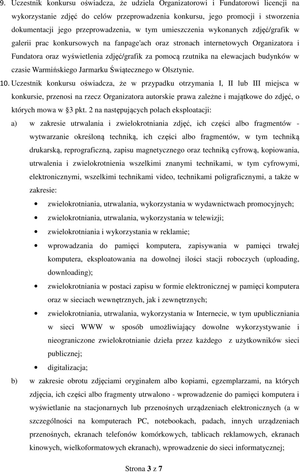 rzutnika na elewacjach budynków w czasie Warmińskiego Jarmarku Świątecznego w Olsztynie. 10.