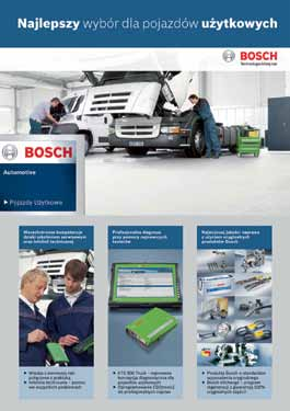 Idealne rozwiązanie dla warsztatów: Program Bosch Pojazdy Użytkowe Automotive Pojazdy Użytkowe Szyld Bosch jako symbol kompetencji Plakat Bosch Pojazdy Użytkowe Przyłącz się teraz!