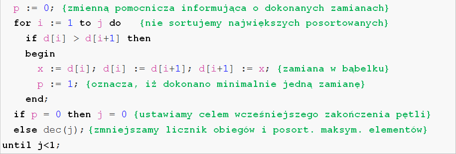 Sortowanie bąbelkowe z jednostronnym