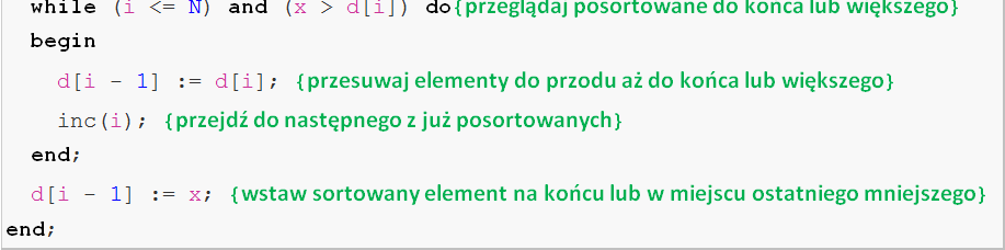 Sortowanie przez wstawianie (Insertion Sort) Algorytm ten można porównać do sposobu układania kart pobieranych z talii.