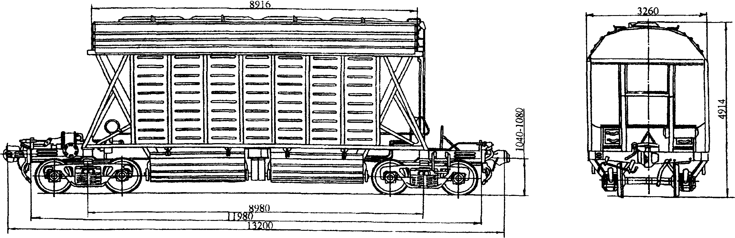 Załącznik nr 2 Najczęściej stosowany typ: 4-осный крытый вагон-хоппер для зерна, модель