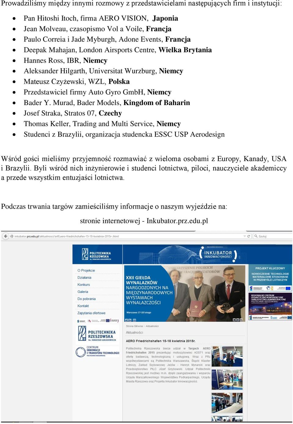 Przedstawiciel firmy Auto Gyro GmbH, Niemcy Bader Y.