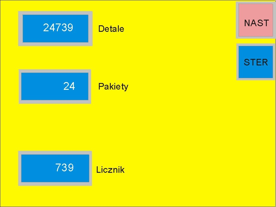 10 Pole STOP zatrzymuje taśmociąg I, II i II nie wpływając na stan licznika.