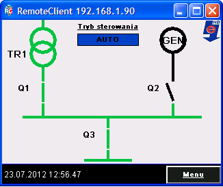 Po zamontowaniu i podłączeniu układu automatyki HAZ3W, naleŝy wybrać diagram łączeń który jest adekwatny dla danego obiektu. Wyboru diagramu dokonuje się w dwóch krokach: 1.