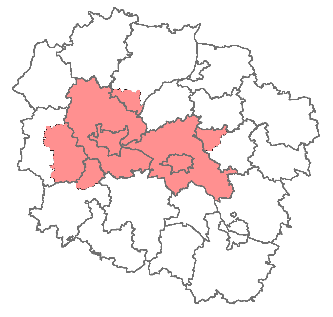 Zasięg terytorialny Wyznaczono dwa warianty, pierwszy związany z funkcjonowaniem instrumentu ZIT, drugi nawiązujący do ostatniej propozycji zaproponowanej w projekcie rozporządzenia MIiR.