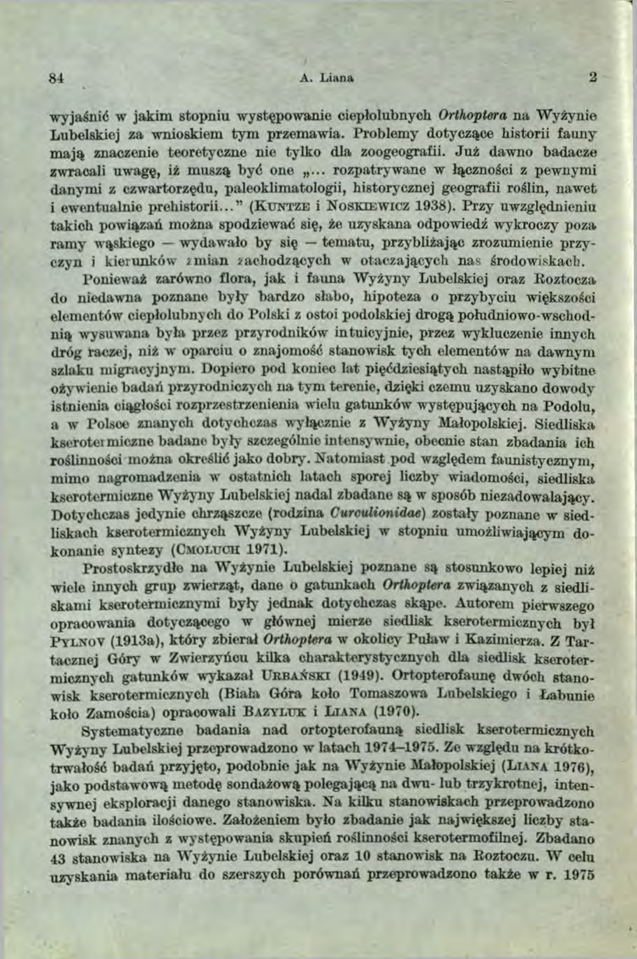 wyjaśnić w jakim stopniu występowanie ciepłolubnych Ortkoptera na Wyżynie Lubelskiej za wnioskiem tym przemawia.
