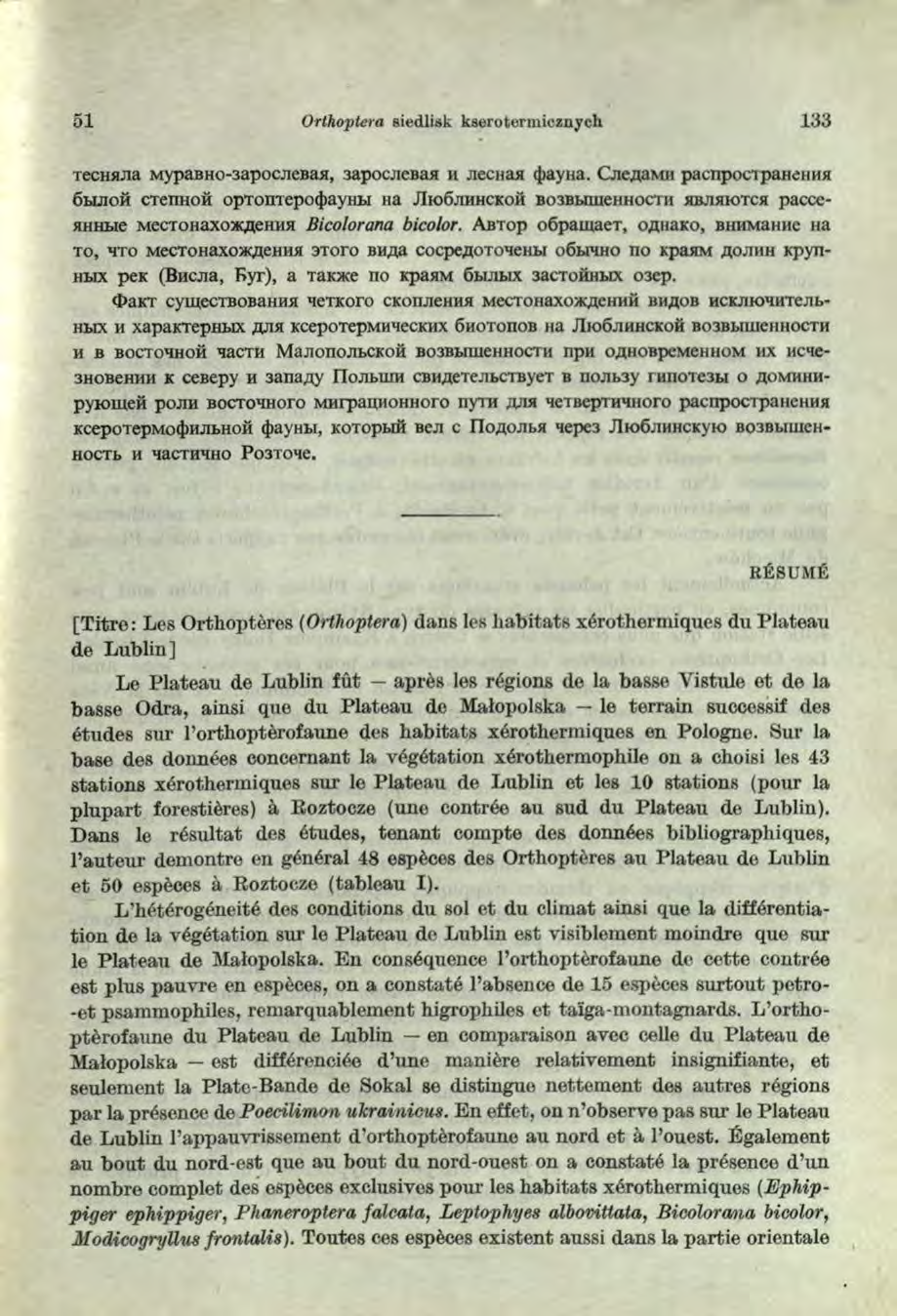 51 Orihoptera siedlisk ksero term icznych 133 TecHJUia MypaBHO-3apocjieBaH, 3apocjicBaa h Jiecnaa 4>ayHa.