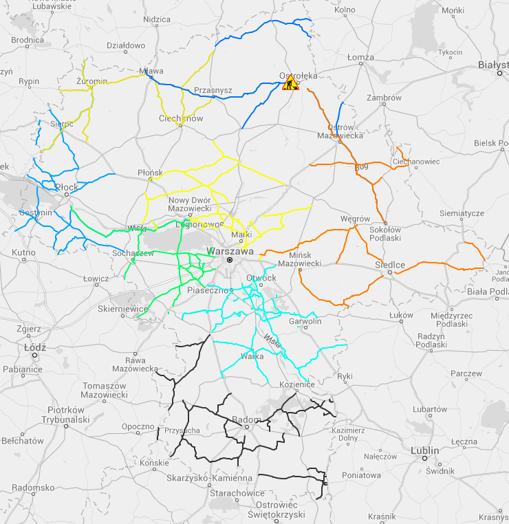 ZAGROŻENIA ŚRODOWISKA Wyniki pomiarów zanieczyszczeń powietrza za minioną dobę [w µg/m 3 ] na