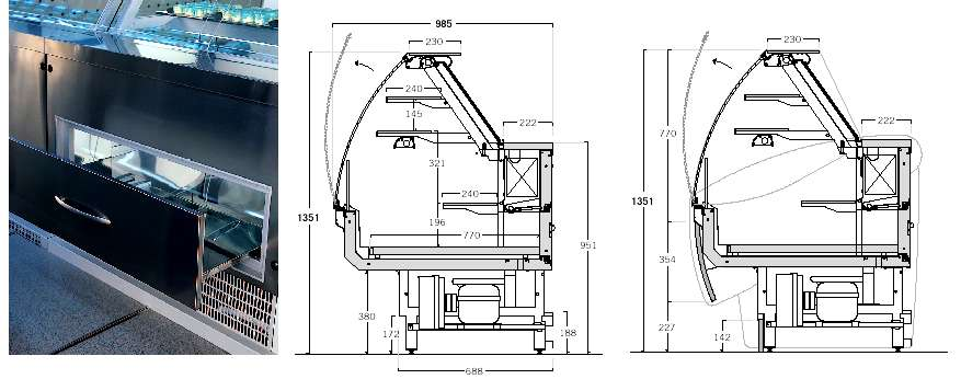 WERSJA Z SZUFLADAMI wersja TECHNO (wersja do zabudowy) wersja z panelami (wersja zabudowana) wymiary w MODUŁY PROSTE I ZAKRZYWIONE wymiary w (bez paneli bocznych) K30 TECHNO (wersja do zabudowy)