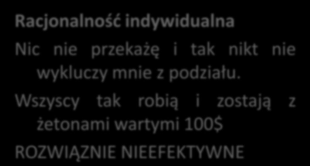 EKESPERYMENT DOBRA PUBLICZNE Podziel 10 żetonów: Przekazuję do wspólnego budżetu... żetonów wartych 20 $ PBEE każdy.