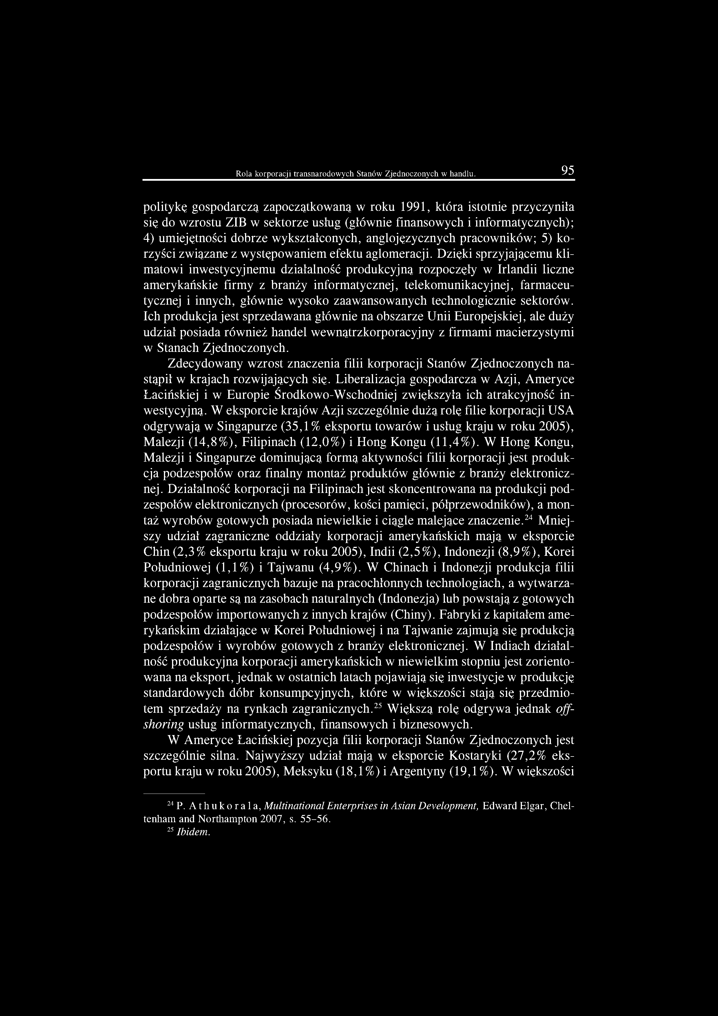 Rola korporacji transnarodowych Stanów Zjednoczonych w handlu.