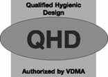 Certyfikaty Pompy sanitarne Dopuszczenia i certyfikaty QHD (Qualified Hygienic Desing) Budowa, zastosowane materiały i wykończenie powierzchni są przedmiotem wielu lokalnych i międzynarodowych