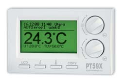 ZASTOSOWANIE WYJŚCIA RS232 do regulacji temperatury przy użyciu termostatu 1. Najpierw nastawiamy funkcje wejść In1, In2 oraz wyjść RE1, RE2 a następnie przegrywamy z PC do modułu. 2.