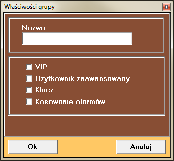 Grupy Grupy System kontroli dostępu pozwala na tworzenie grup, uprawnień, które można przypisywać użytkownikowi. Aby zarządzać grupami należy kliknąć przycisk Grupy.