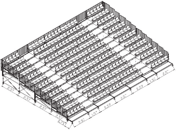 Rusztowania modułowe - Trybuny - PRZYKADOWE ZESTAWIENIA Trybuna Altrad Event - wypełnienie