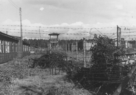 Baraki w obozie koncentracyjnym Stutthof. Zdjęcie wykonane po wyzwoleniu obozu w 1945 roku.