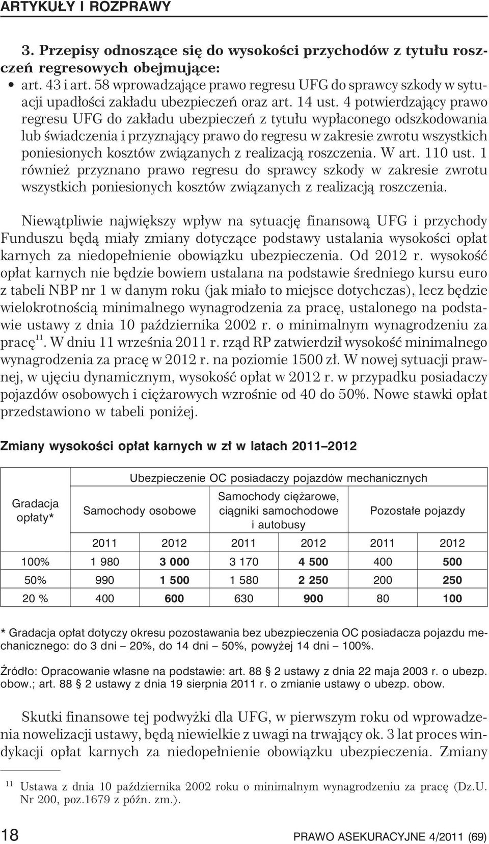 4 potwierdzaj¹cy prawo regresu UFG do zak³adu ubezpieczeñ z tytu³u wyp³aconego odszkodowania lub œwiadczenia i przyznaj¹cy prawo do regresu w zakresie zwrotu wszystkich poniesionych kosztów