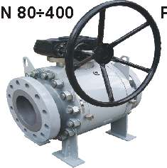 ZAWÓR KULOWY KOŁNIERZOWY ZK-KD z systemem PMSS DN 80 400 PN 63 250 Charakteryst yka : - przyłącz : kołnierzowe - zawór wysokociśnieniowy - kula podwójnie podparta - pełen przelot - wskaźnik położenia