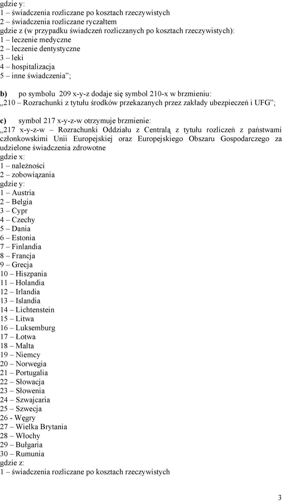 c) symbol 217 x-y-z-w otrzymuje brzmienie: 217 x-y-z-w Rozrachunki Oddziału z Centralą z tytułu rozliczeń z państwami członkowskimi Unii Europejskiej oraz Europejskiego Obszaru Gospodarczego za