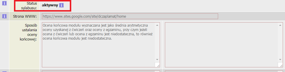 udostępnienie go w katalogu USOSweb studentom.