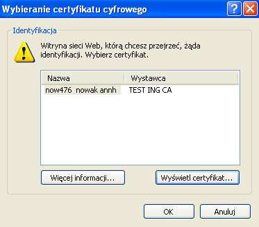 KROK 3 aktywacja certyfikatu W celu aktywacji certyfikatu naleŝy skontaktować się z HELP- LINE pod numerami telefonów 801 601 607 (opcja 2) lub 32 357 00 24. Uwaga!