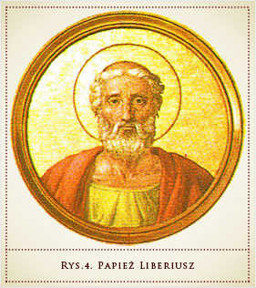 li się nawet legaci nowego papieża, następcy Juliusza I, Liberiusza (pontyfikat 352-366) 36, który (wzorem poprzednika) stanął w obronie Atanazego, za pośrednictwem legatów i listownie namawiając