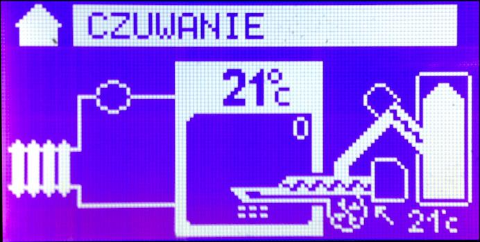 Regulator znajduje się w trakcie automatycznego rozpalania palnika. Sterowanie wentylatorem i podajnikiem w sposób umożliwiający ustabilizowanie pracy palnika. Regulator steruje pracą pomp CO i CWU.