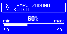 1.7 Program likwidacji bakterii w zbiorniku CWU. NIE TAK 1.8 Temperatura zmierzona CWU. 1.9 Temperatura zmierzona powrotu. 1.10 Temperatura zmierzona palnika (PT 1000, CT 1/2). 1.11 1.