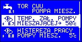 kojowego i podgrzewania zasobnika CWU, regulator będzie dążył do utrzymania na kotle wyższej z wymaganych temperatur. Parametr dostępny jest tylko, jeśli tor CWU jest włączony. 8.