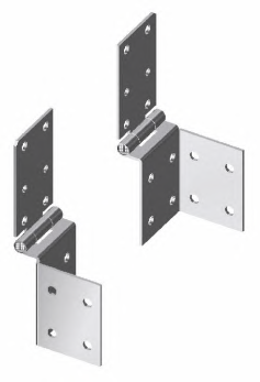 Okucia montażowe: łączniki, zawiasy, zaczepy, kątowniki, rolki :: Mounting fittings: connectors, hinges, hook brackets, angle brackets, castors AH 002-1 L=40 0,01 100 AH 003-1 L=50 0,02 100 AH 008-1
