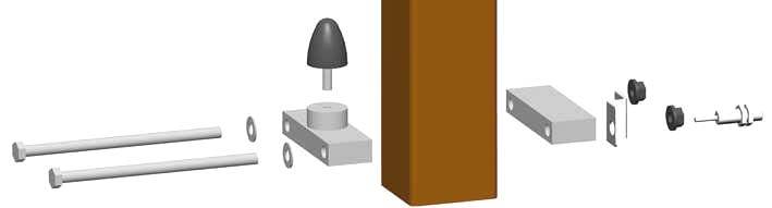 ZA05 Reciprocator zderzak gumowy 1 Śruba - M10x180 mm 201 855 2 Podkładka - M10 237 981 3 Płyta zatrzymująca 386 782 4 Zderzak gumowy - Ø 35x40 mm,